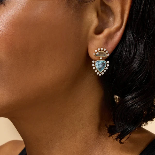 Daystar Earrings Blue Topaz