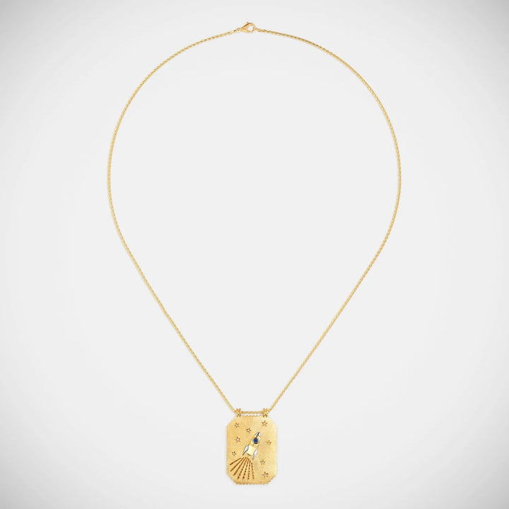 Love you to the moon 34mm scapular on 51cm Spiga chain