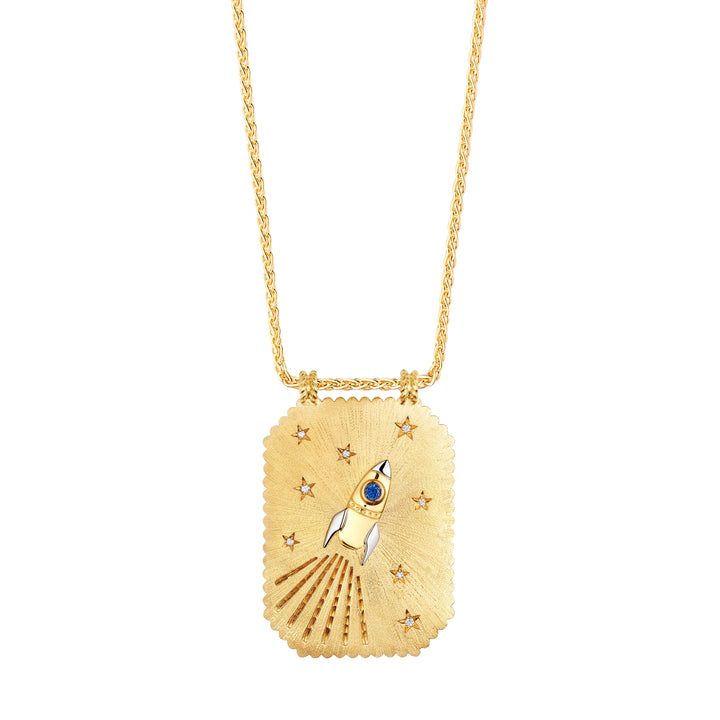 Love you to the moon 34mm scapular on 51cm Spiga chain