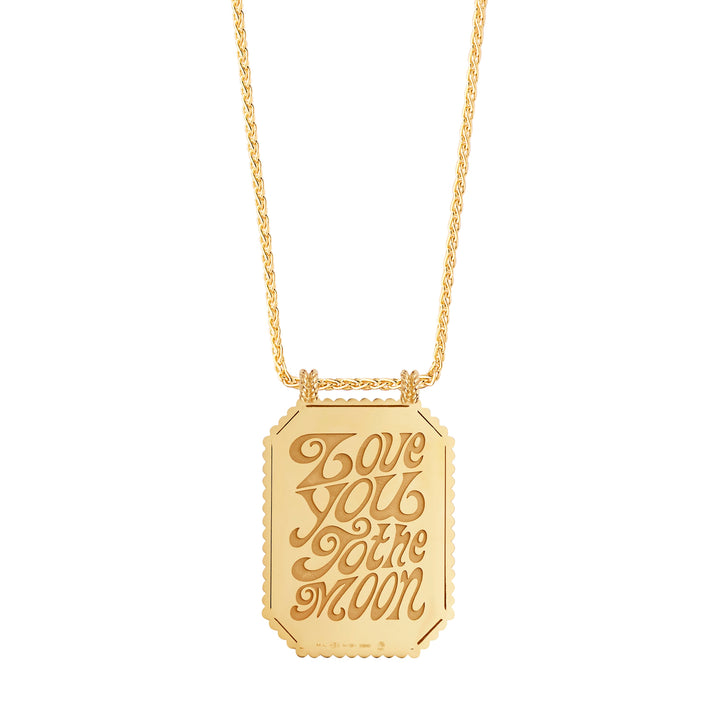 Love you to the moon 34mm scapular on 51cm Spiga chain