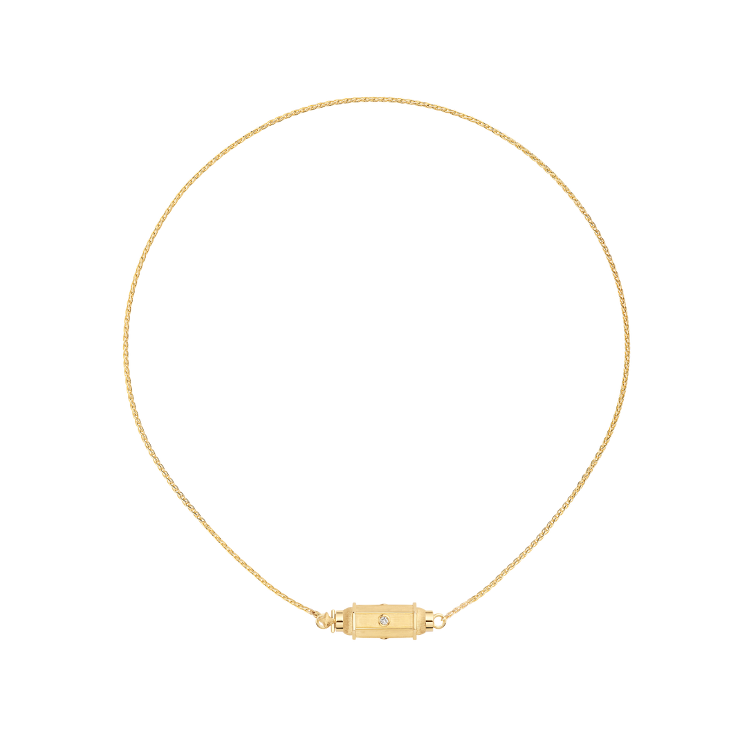 YG Diamond Micro Coco Locket Necklace