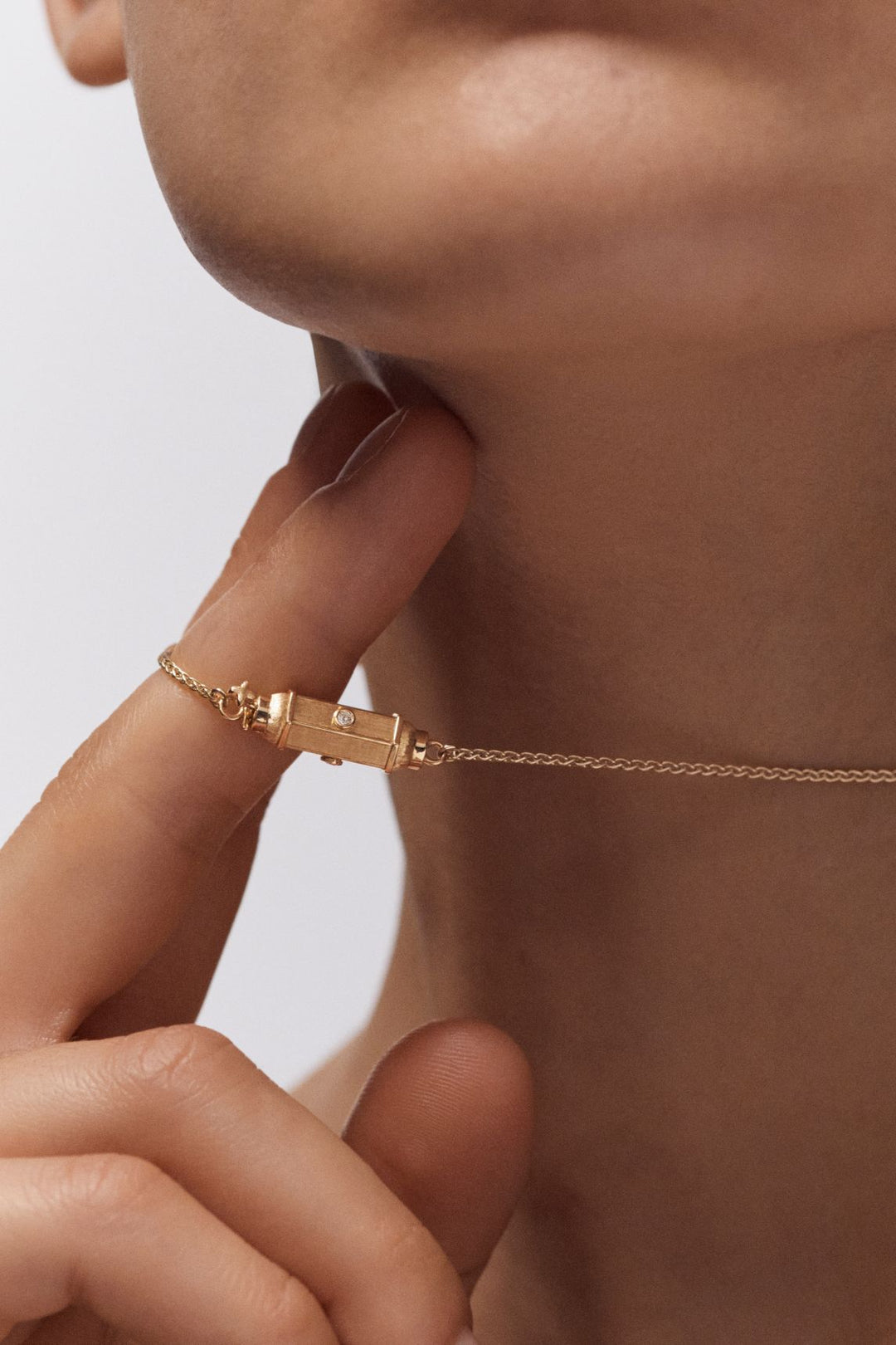 YG Diamond Micro Coco Locket Necklace