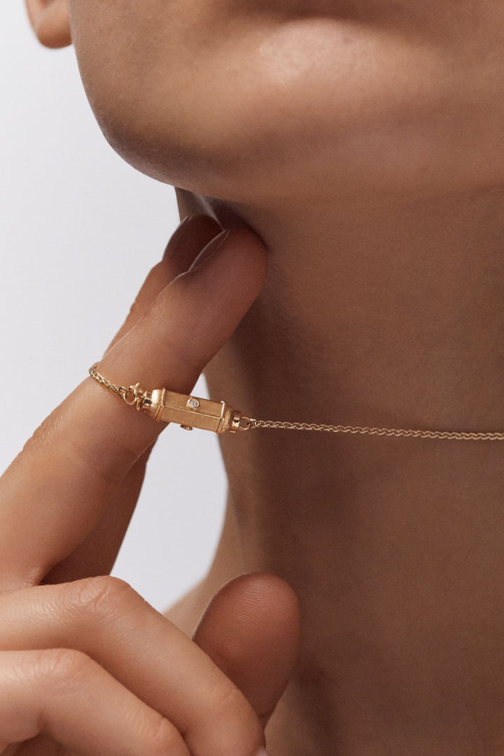 YG Diamond Micro Coco Locket Necklace