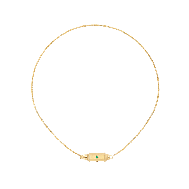 YG Emerald Micro coco loket necklace