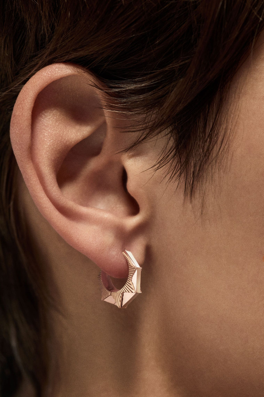 Rose gold PM NYC earring