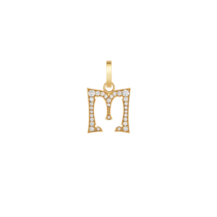Paved letter 17.5mm pendant M