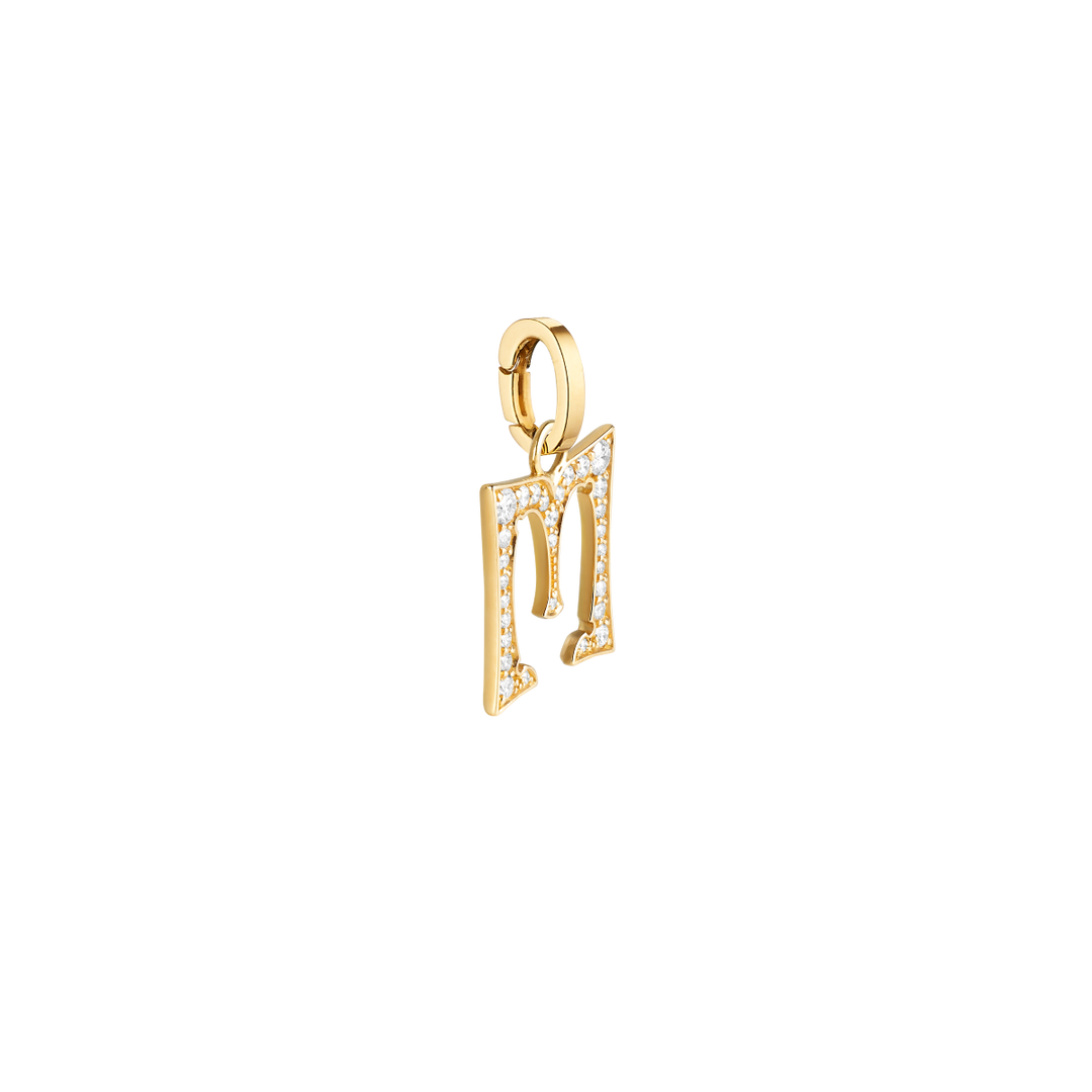 Paved letter 17.5mm pendant M