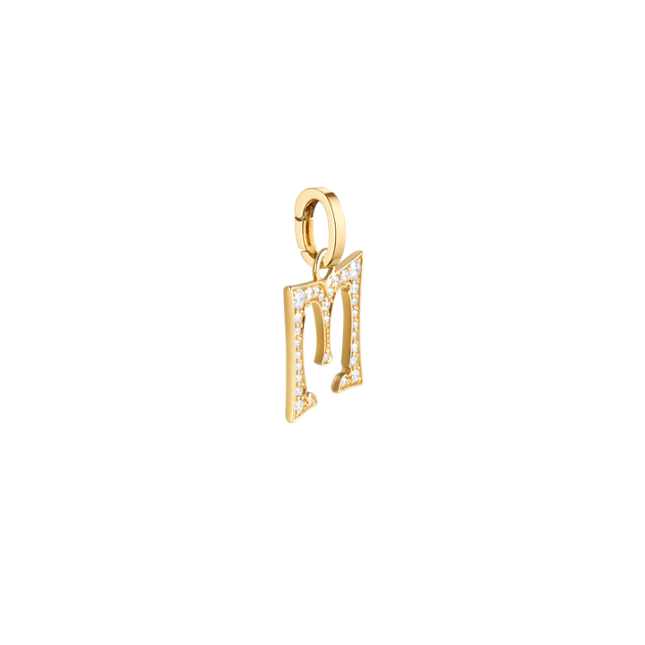 Paved letter 17.5mm pendant M