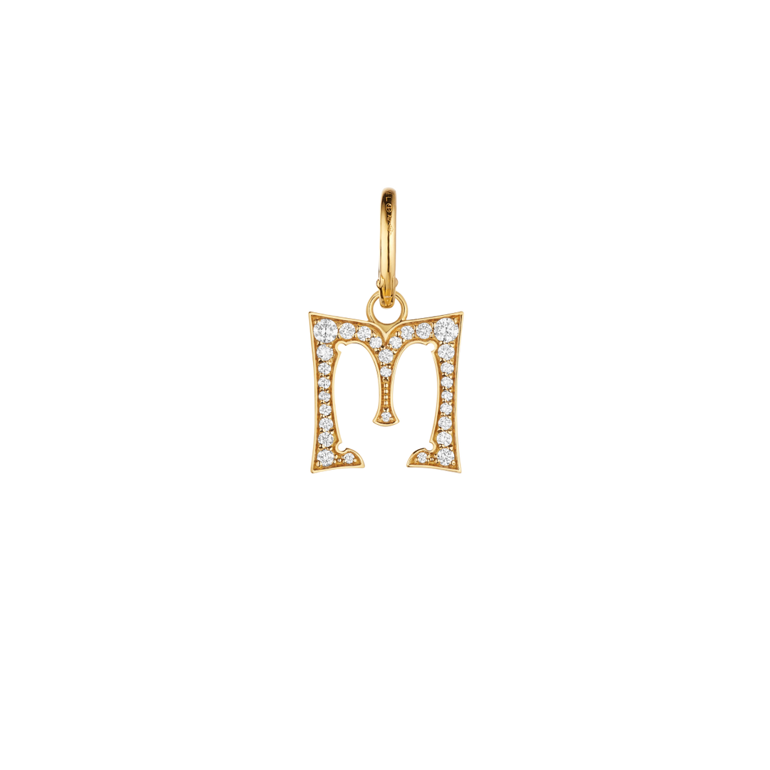 Paved letter 17.5mm pendant M