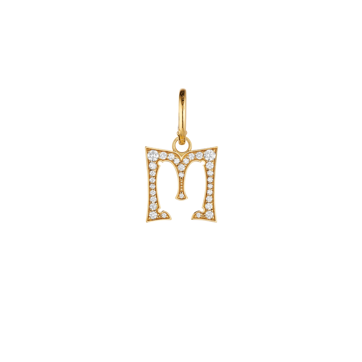 Paved letter 17.5mm pendant M