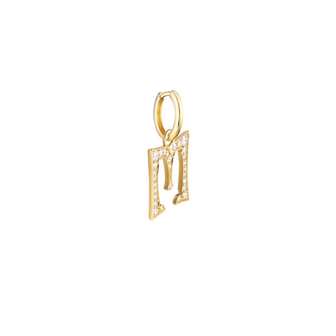 Paved letter 17.5mm pendant M