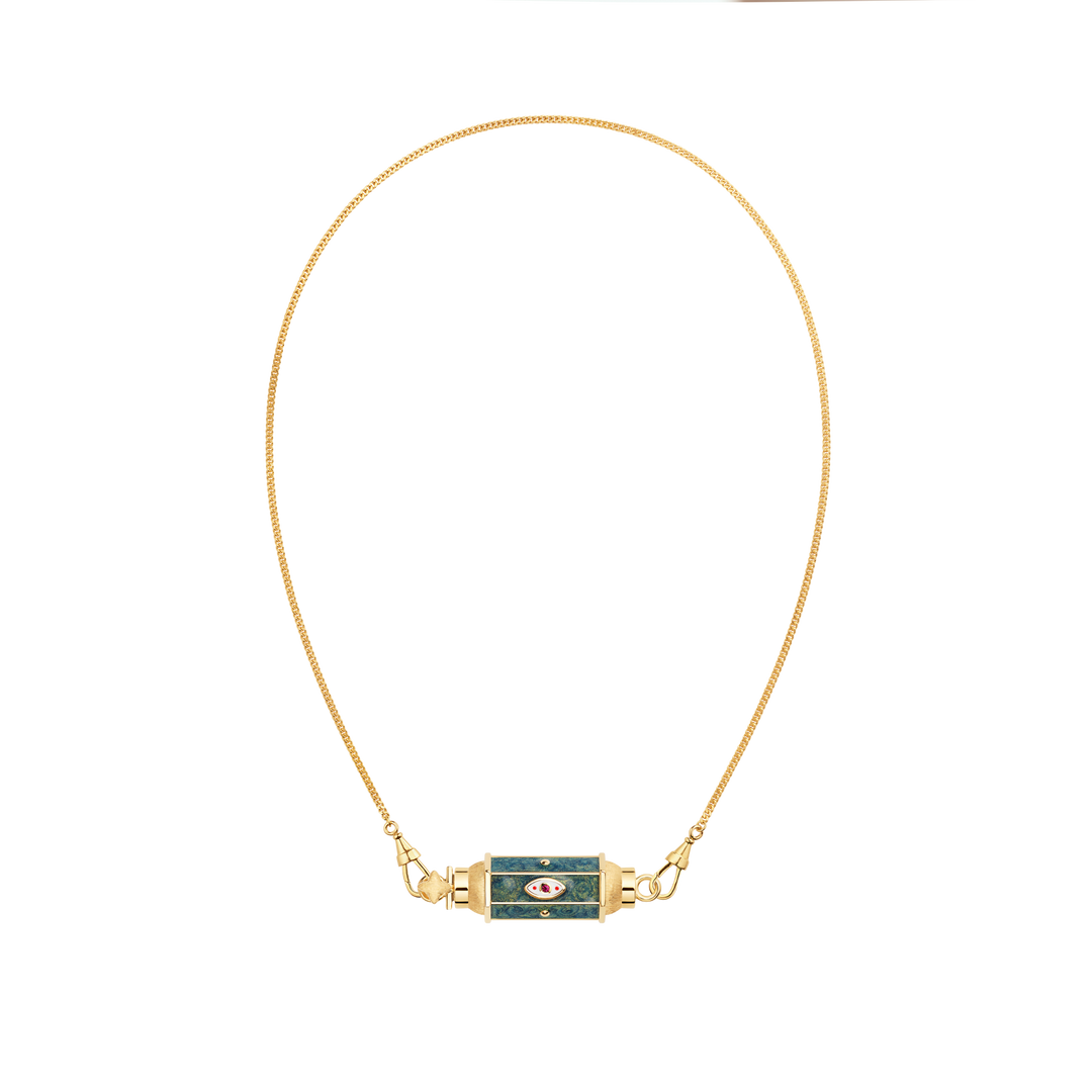 Green Evil eye Baby locket necklace
