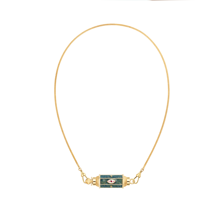Green Evil eye Baby locket necklace