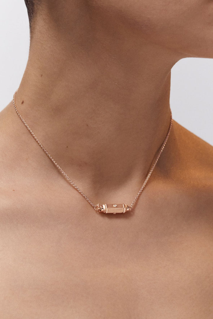 RG Brown diamond Micro coco locket necklace