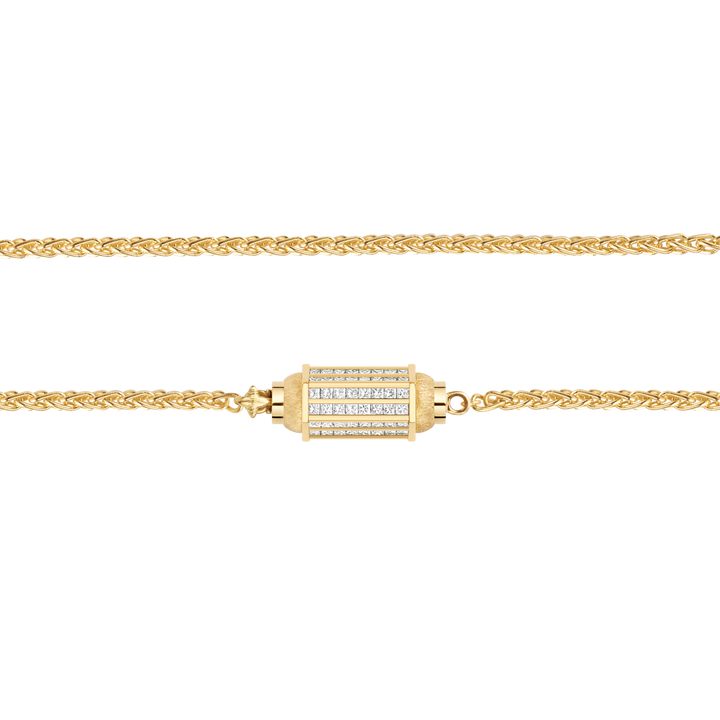 YG 37cm diamonds pave micro coco necklace