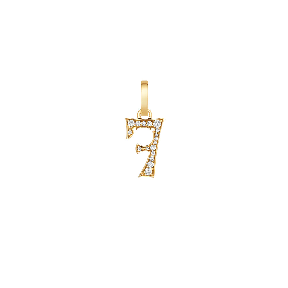 Paved 17.5mm Number pendant 7