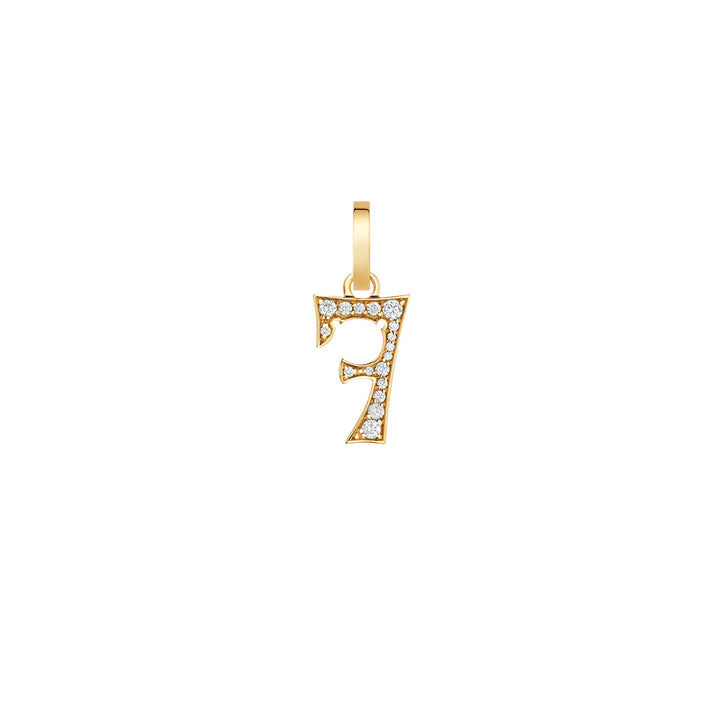 Paved 17.5mm Number pendant 7