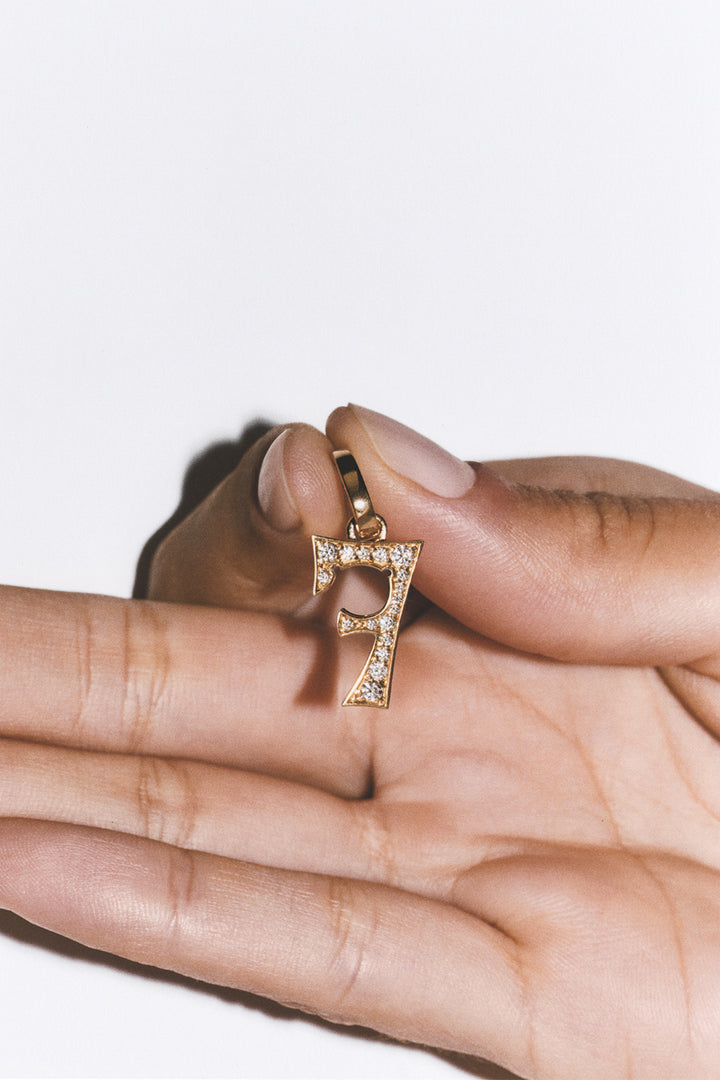 Paved 17.5mm Number pendant 7