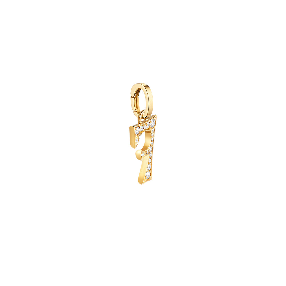 Paved 17.5mm Number pendant 7