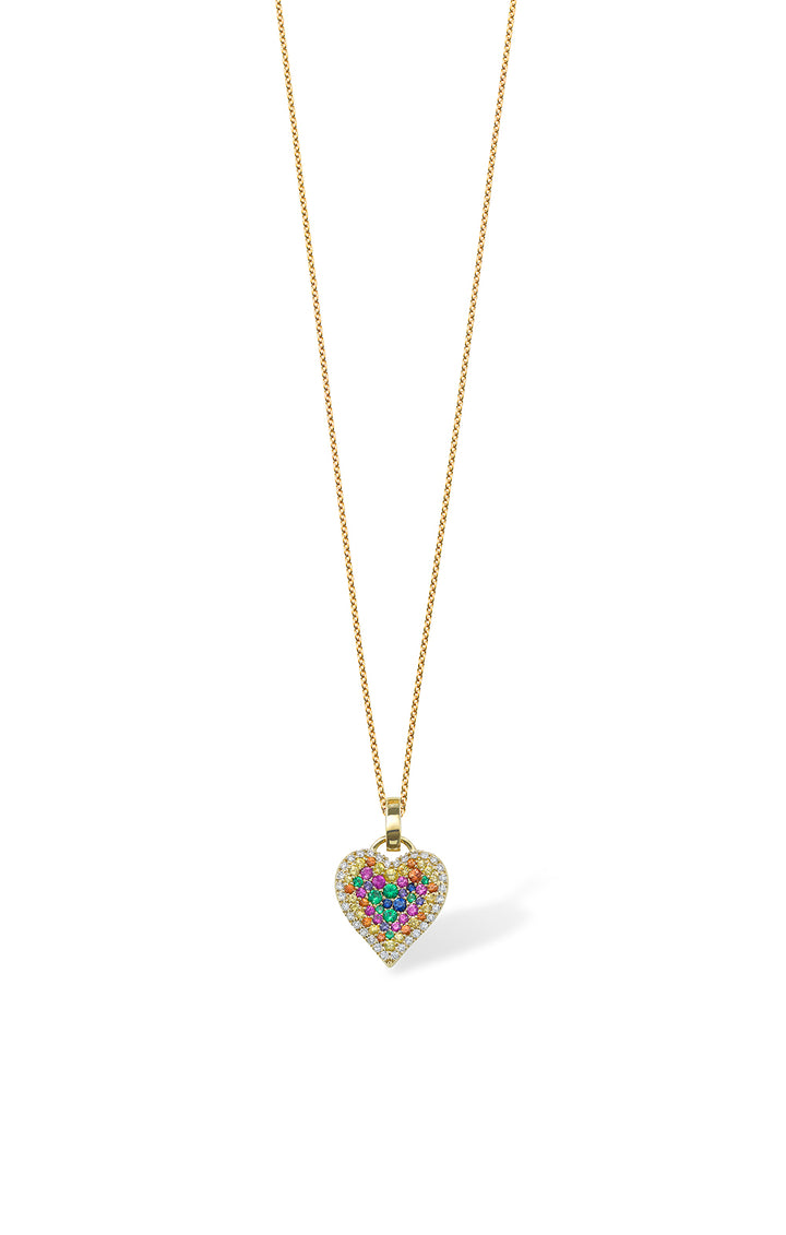 Fortune Heart Pendant Rainbow