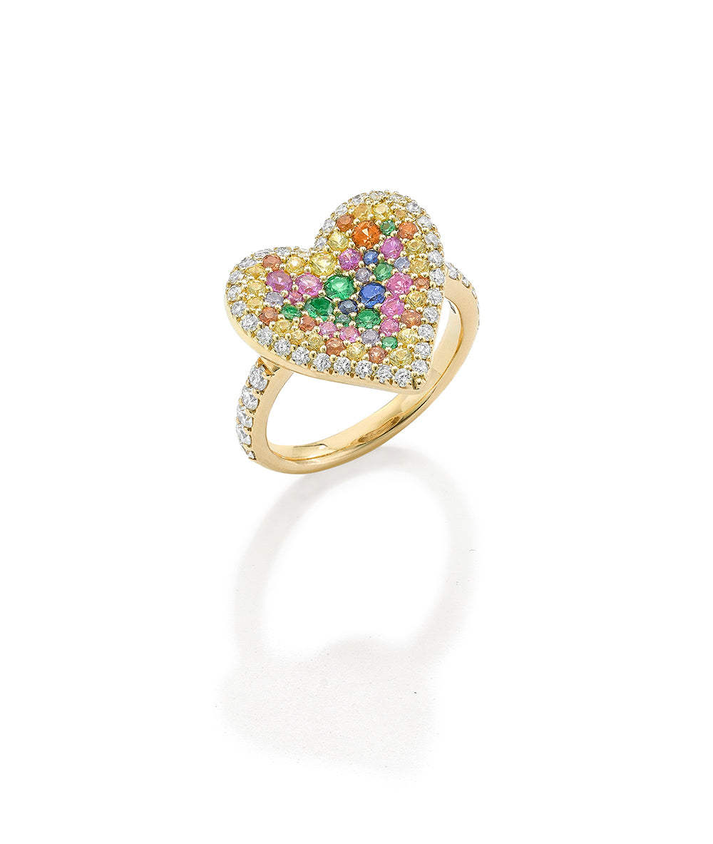 Fortune Heart Ring Rainbow