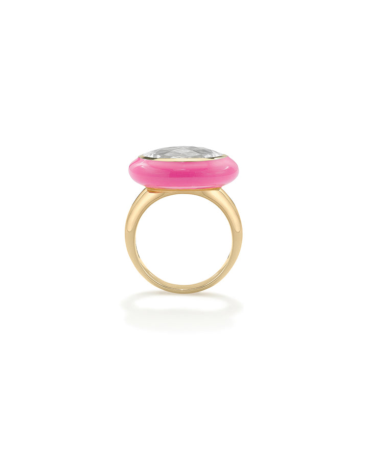 Arena Ring Rock Crystal Hot Pink
