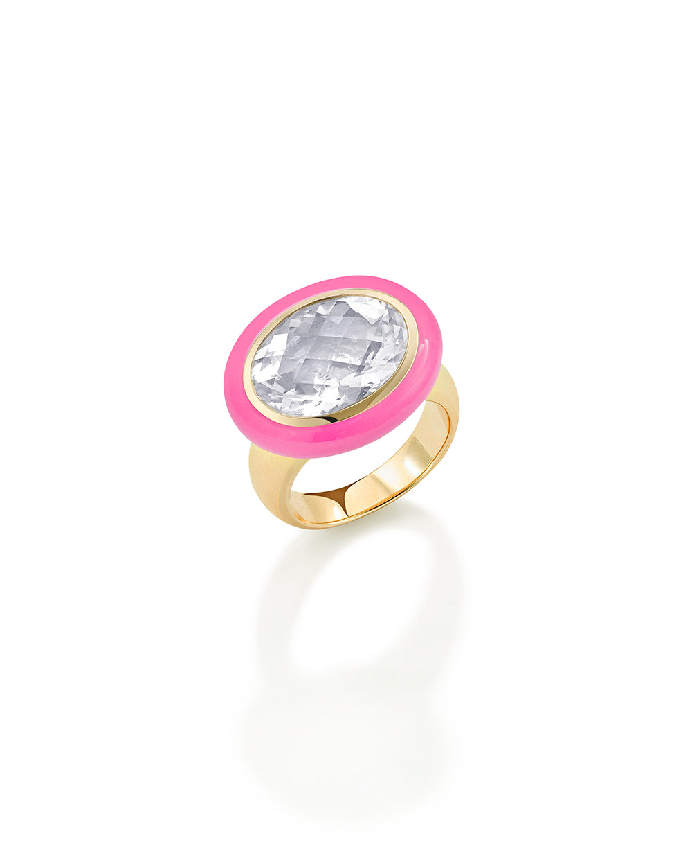 Arena Ring Rock Crystal Hot Pink