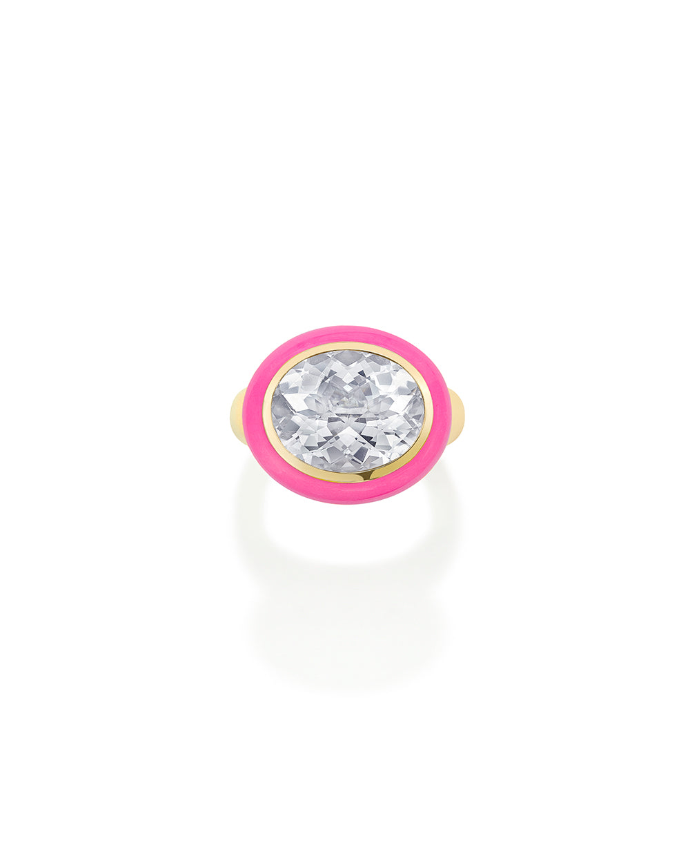 Arena Ring Rock Crystal Hot Pink