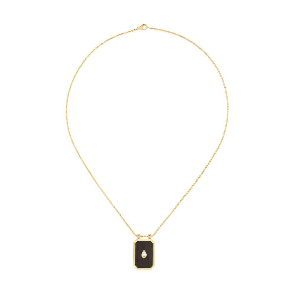 Pear ebony 28mm scapular on 44cm Spiga chain
