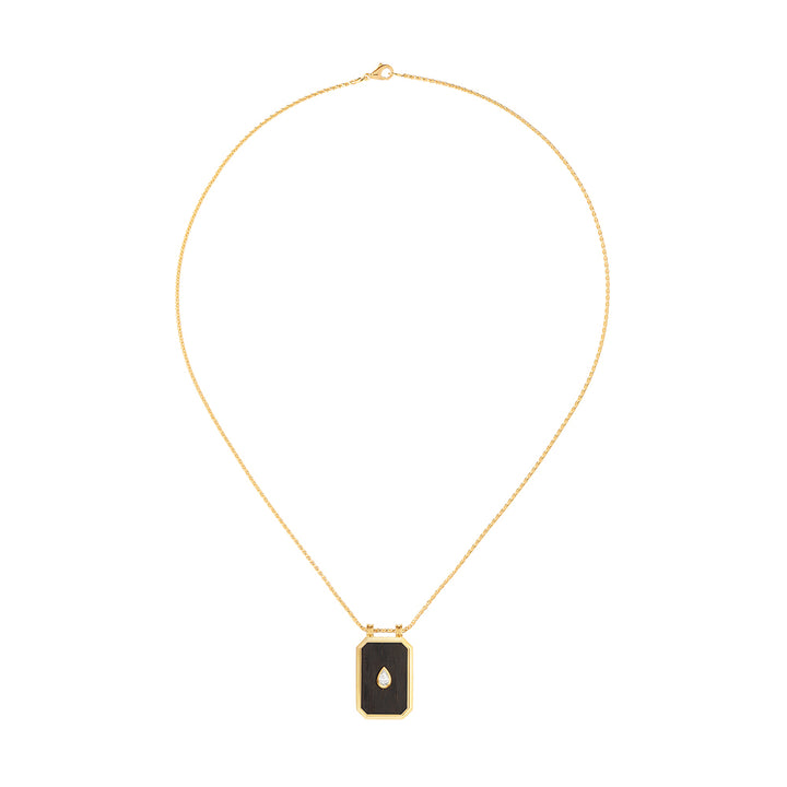 Pear ebony 28mm scapular on 44cm Spiga chain