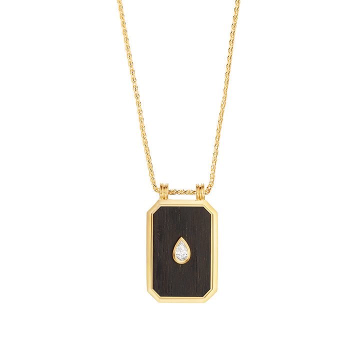 Pear ebony 28mm scapular on 44cm Spiga chain